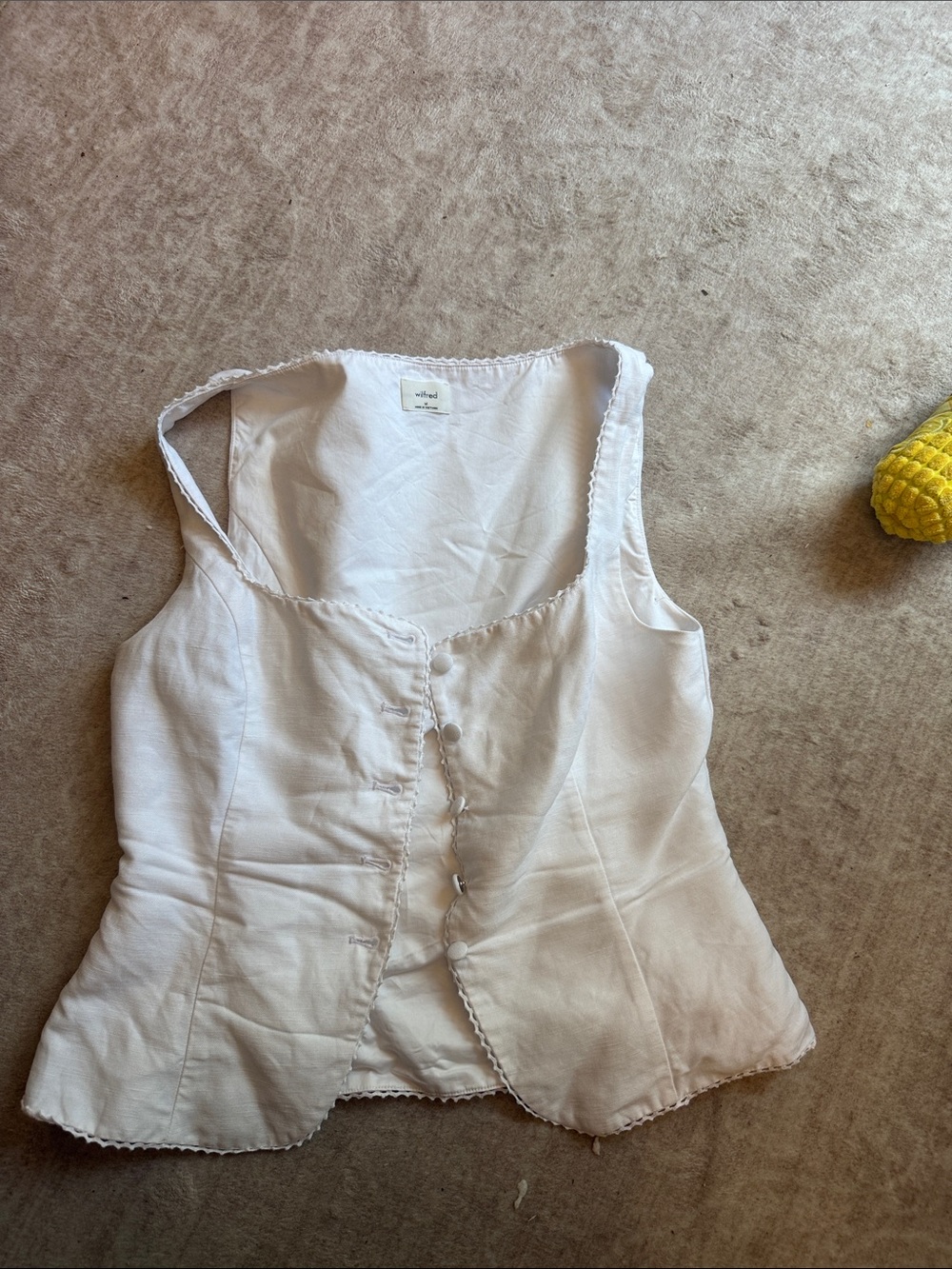 Wilfred White Button-Front Linen Camisole